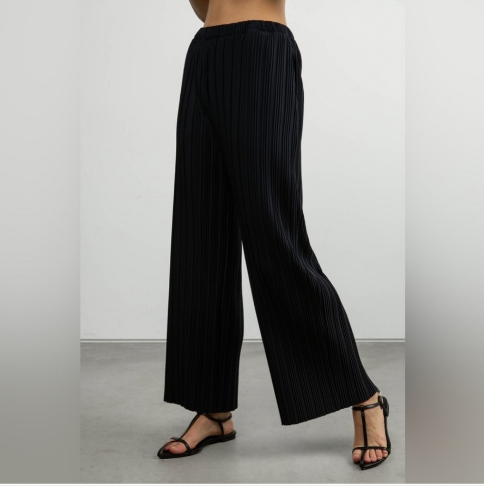 OAK + FORT Black Wide Leg Pants with Elastic Waist W 13.5/ R 13 IS 28